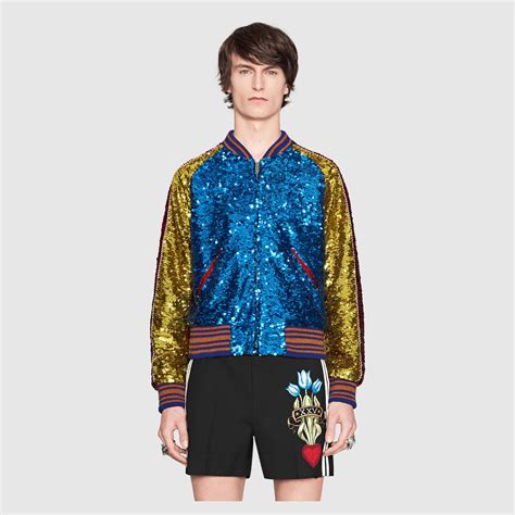 gucci sequined bomber|gucci bomber jacket for men.